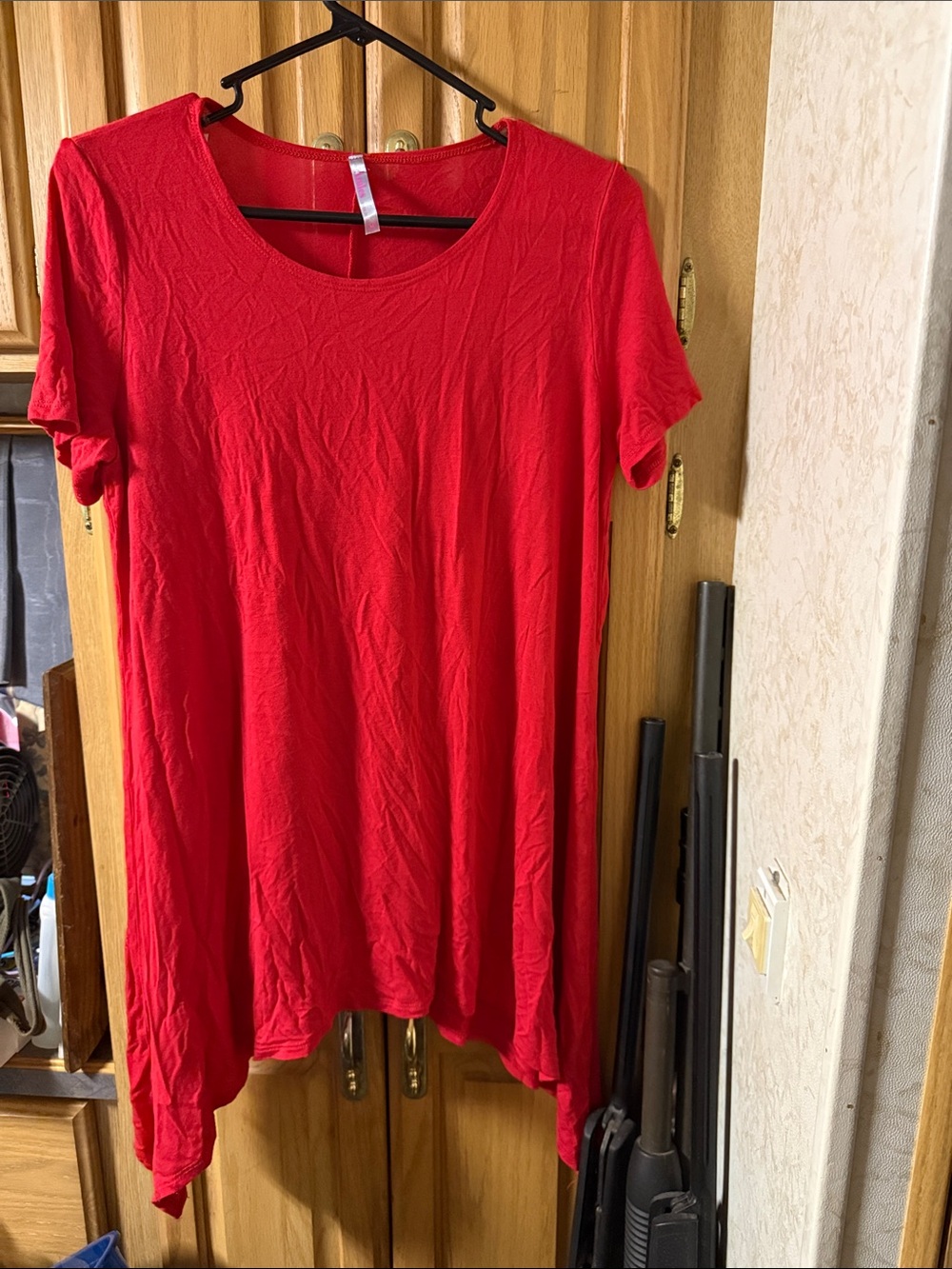 Azules Bright Red Scoop Neck Tunic